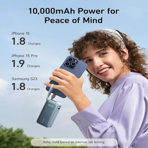 Anker Nano Power Bank 30W built-In USB-C Cable 10000mAh A1259H11 , 