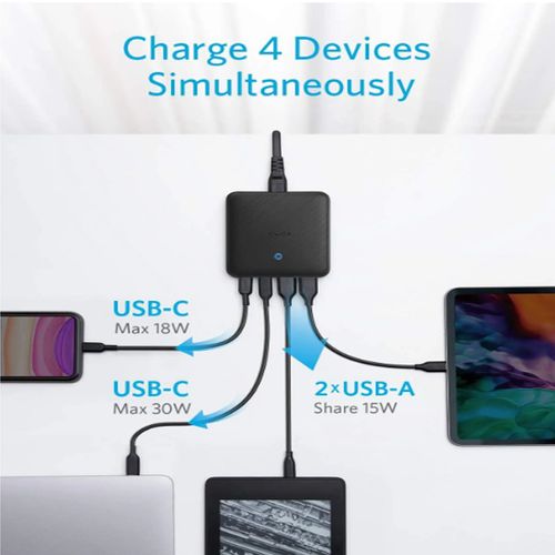 Anker A2046K11 PowerPort Atom III Slim 63W 4 Ports – Black , 