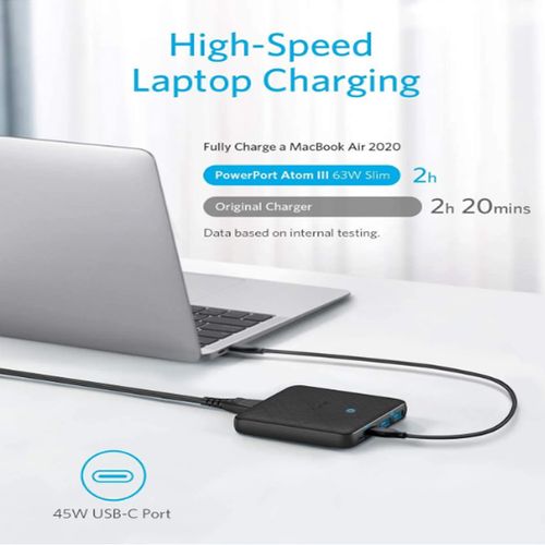 Anker A2046K11 PowerPort Atom III Slim 63W 4 Ports – Black , 