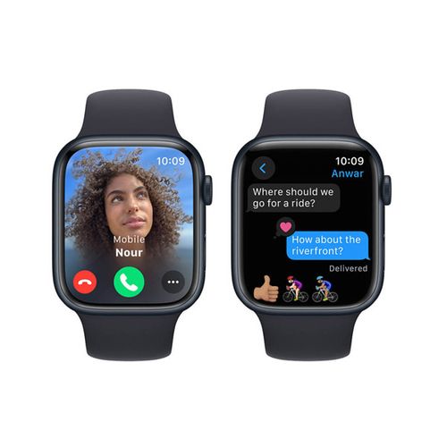 Apple Watch Series 9  GPS 41 mm (M/L) Midnight Aluminum Case with Midnight Sport Band , Midnight Aluminium
