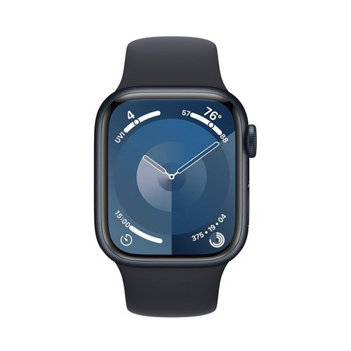 Apple Watch Series 9  GPS 41 mm (M/L) Midnight Aluminum Case with Midnight Sport Band , Midnight Aluminium