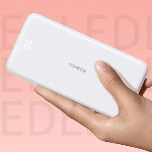 Ugreen 10000mAh Digital Display Power Bank PD20W + 22.5W - White , 