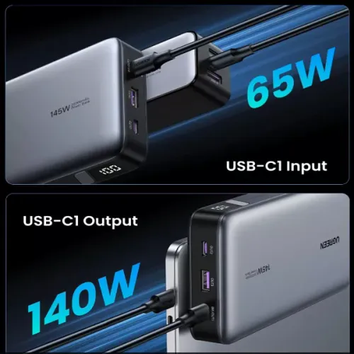 Ugreen 25000mAh 145W Two-Way Fast Charging Power Bank - Space Grey , 