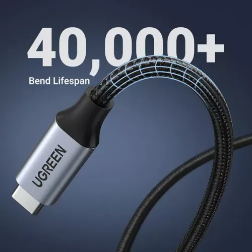 Ugreen Extender Cable USB-C 3.1 Gen2 1m / USB-C Male to USB-C Female / Nylon Braided / 100W / 10GB/s / Ultra HD 4K / Alu Case / US372 - Black , 