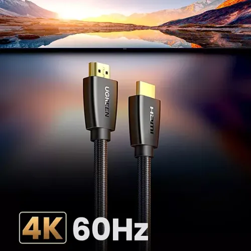 Ugreen HDMI 2.0 Braided Cable / 5M / Male to Male / 4K@60Hz / 18Gbps - Black , 