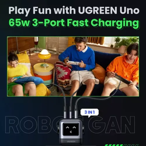 UGREEN Nexode RG 65W GaN Charger (Black) , 
