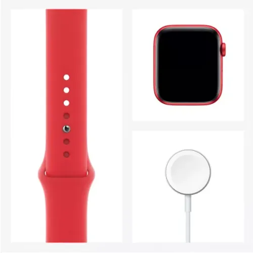 Apple Watch Series 6 44mm GPS  Red Aluminium Case with Red Sport Band , Red Aluminium