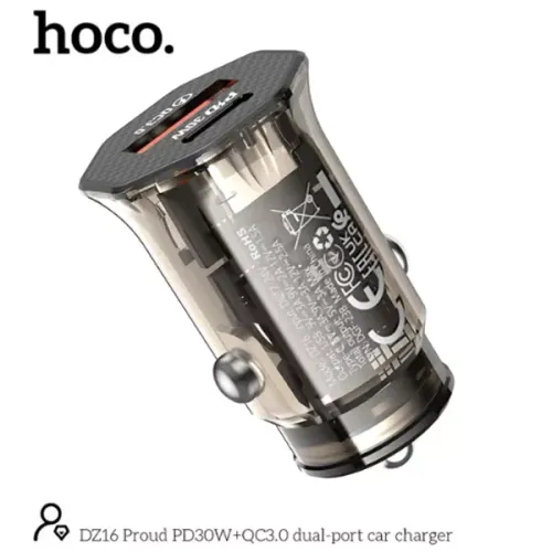 Hoco DZ16 Apex PD30W+QC3.0  dual-port car charger set(iP) , 
