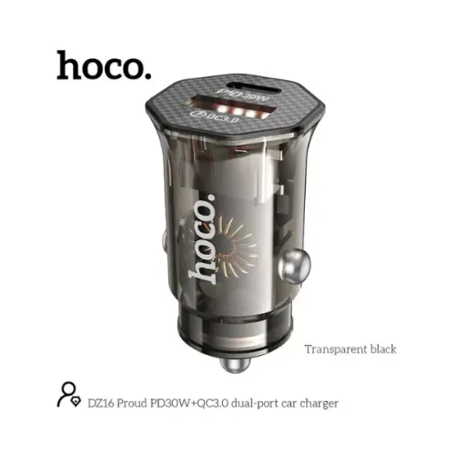 Hoco DZ16 Apex PD30W+QC3.0  dual-port car charger set(iP) , 
