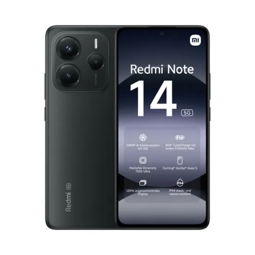 Xiaomi Redmi Note 14 5G , 8 GB , 256GB , Midnight Black