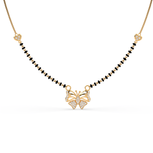 Golden Butterfly cz stone  Mangalsutra , 