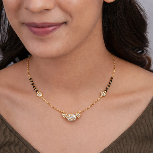 Dainty Oval cz stone Mangalsutra ,  hover
