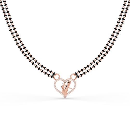 Rose Gold Heart & Deity Mangalsutra , 