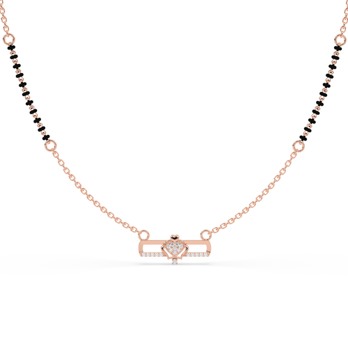 Rose Gold Minimalist cz stone  Mangalsutra , 