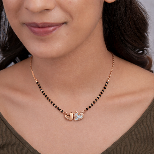 Twin Heart cz stone  Mangalsutra ,  hover