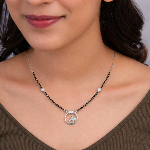 Eternal Circle cz stone  Mangalsutra ,  hover