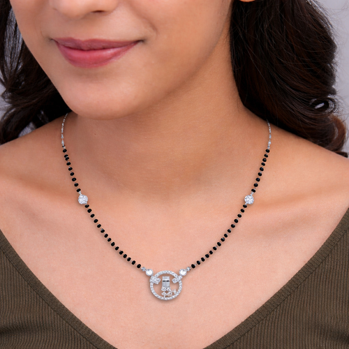 Eternal Circle cz stone  Mangalsutra ,  hover