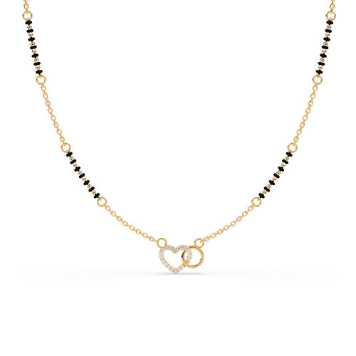 Interlocking Heart & Circle Mangalsutra , 