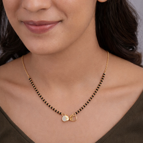 Dainty Bow cz stone Mangalsutra ,  hover