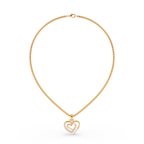 "Double Glow" Heart Pendant ,  hover