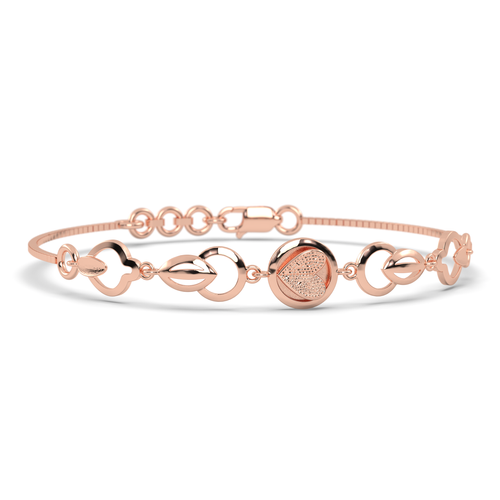 Rose Gold Petal Link Bracelet , 