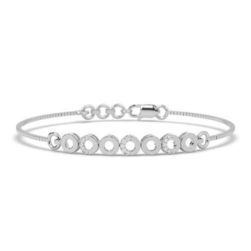 Silver Beaded Bar Bracelet , 