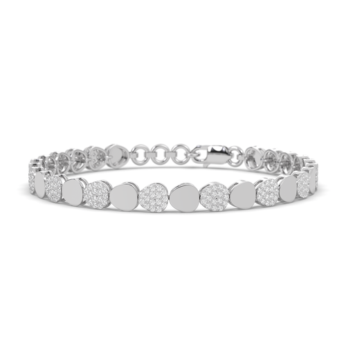 Silver Disc Link Bracelet , 