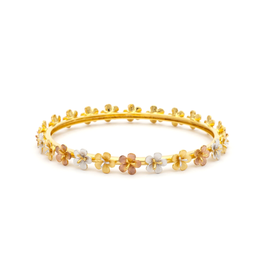 Tricolor Blossom Eternity Bangle , 2.3