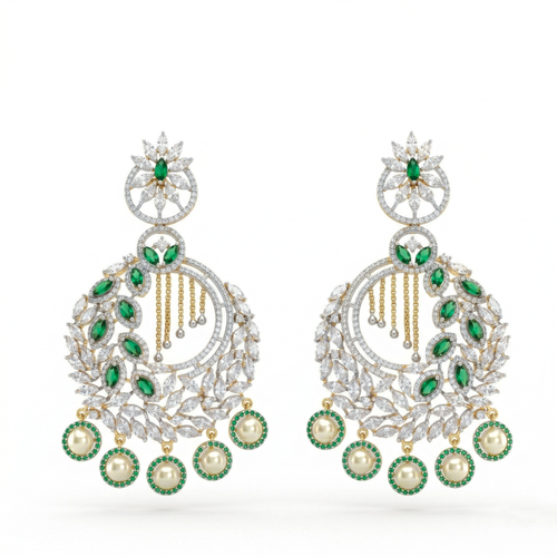 Leaf Chandelier Earrings , South Screw