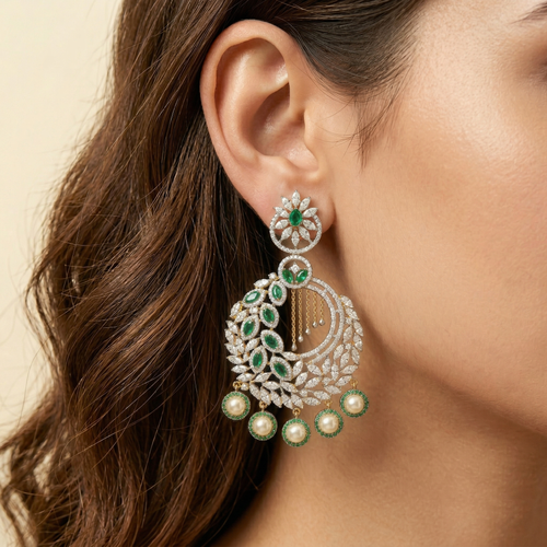 Leaf Chandelier Earrings , South Screw hover