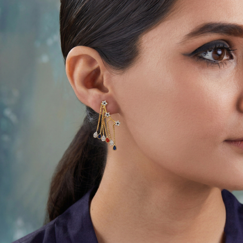 Starry Meteor Drop Earrings , South Screw hover