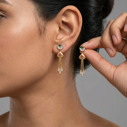 Radiant Regal Drop Earrings , South Screw hover