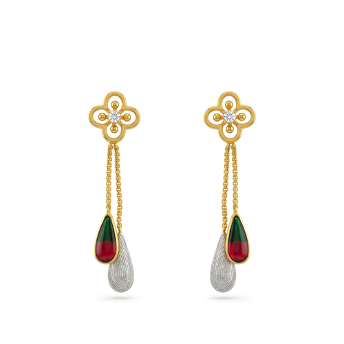 Vibrant Clover Teardrop Drops , South Screw