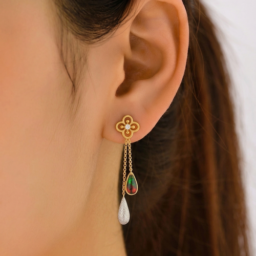 Vibrant Clover Teardrop Drops , South Screw hover