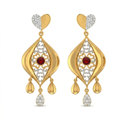 Royal Filigree Heart Drops , South Screw
