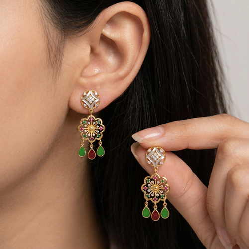 Vibrant Floral Filigree Drops , South Screw hover