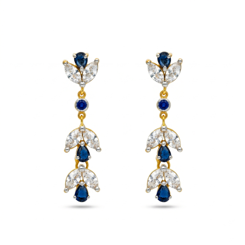 Elegant Sapphire Leaf Drops , South Screw