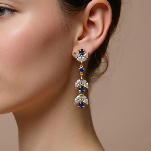 Elegant Sapphire Leaf Drops , South Screw hover
