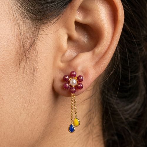 Floral Ruby Blossom Drops , South Screw hover