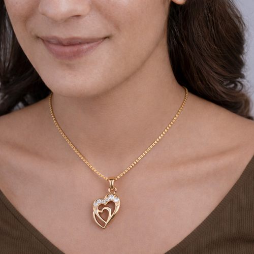 Eternal Twin Heart Pendant ,  hover