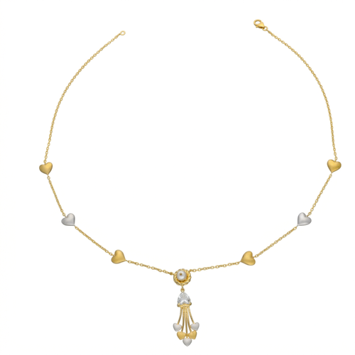 Golden Heart Tassel Necklace ,  hover