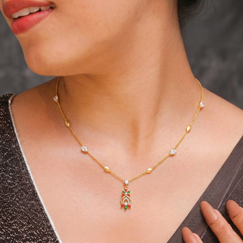 Festive Floral Necklace ,  hover