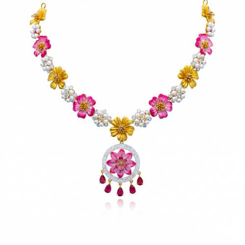 Royal Blossom Pearl Necklace , 