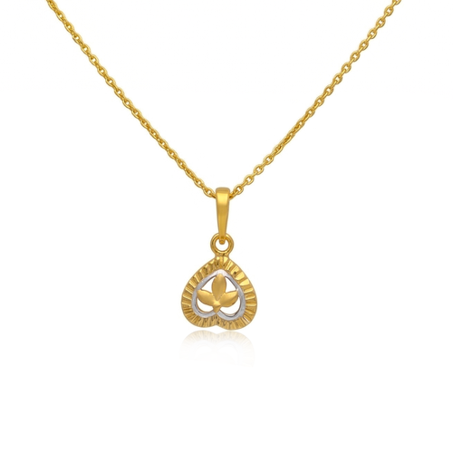 Golden Heart Leaf Pendant , 