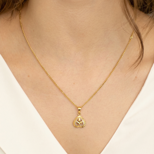 Golden Heart Leaf Pendant ,  hover
