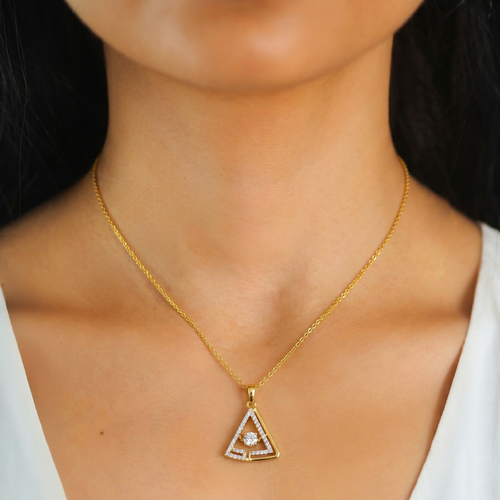 Sparkling Triangle Pendant ,  hover