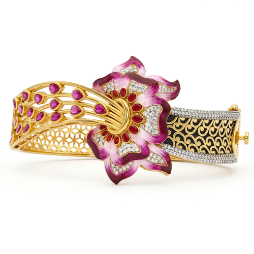 Royal Blooming Orchid Bangle , 2.3
