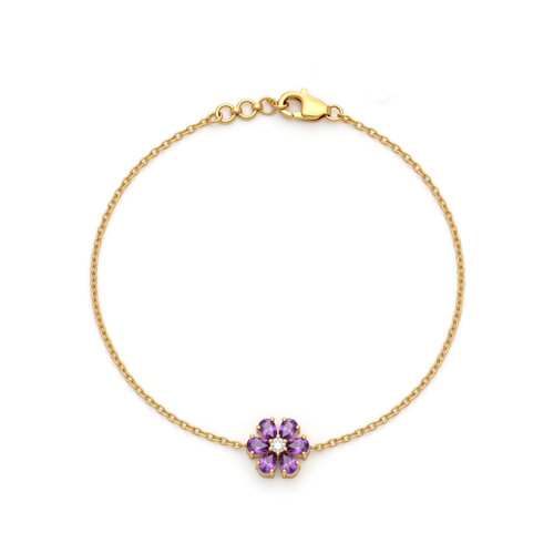 Lavender Blossom Chain Bracelet , 