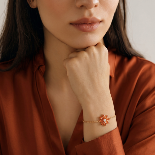 Amber Daisy Chain Bracelet ,  hover
