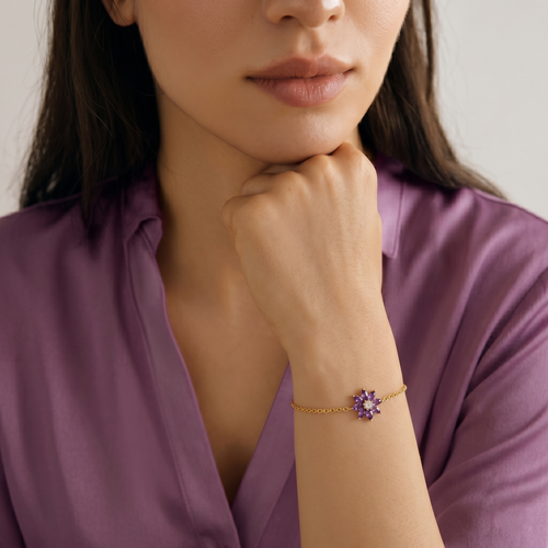 Amethyst Bloom Bracelet ,  hover